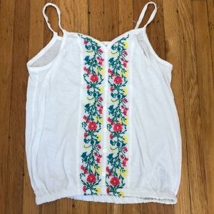 Ella moss embroidered spaghetti strap tank